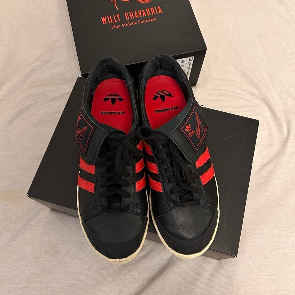 Willy Chavarria Black and Red Sneakers